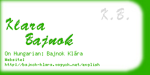 klara bajnok business card